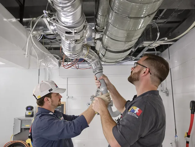 Lakeville Air Duct Cleaning technician performing thorough AC duct cleaning in Lakeville