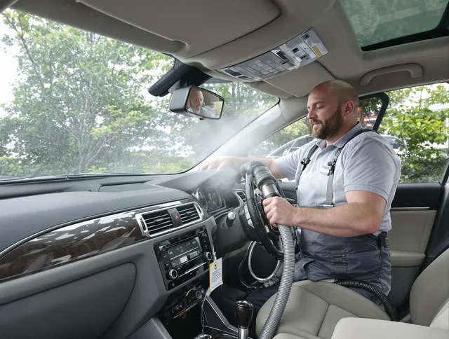 Lakeville Air Duct Cleaning specialist performing professional car duct cleaning in Lakeville