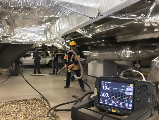 Professional negative pressure duct cleaning by Lakeville Air Duct Cleaning in Lakeville
